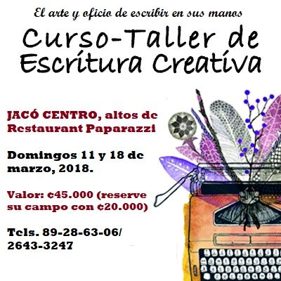 ¡En JACÓ este marzo! Taller de Escritura Creativa (presencial)