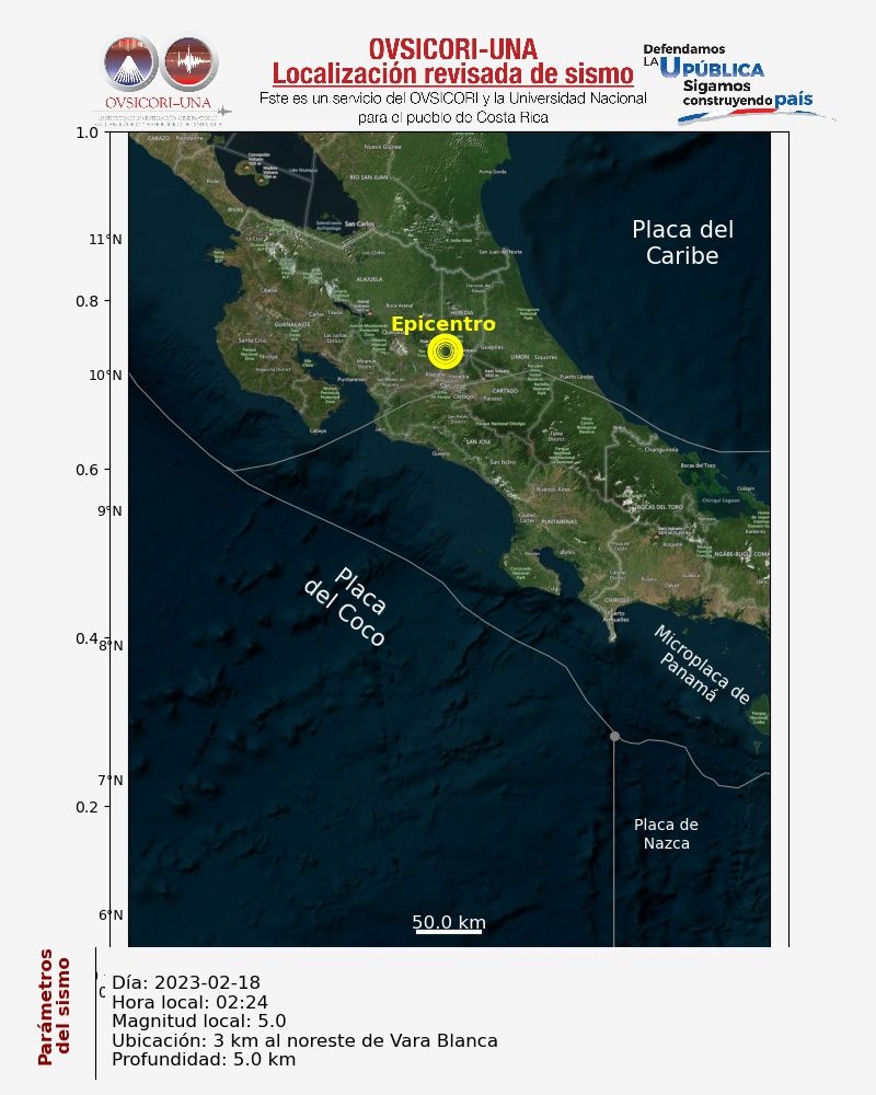 Sismo-Vara-blanca Sismo de magnitud 5 en Vara Blanca de esta madrugada no provocó daños
