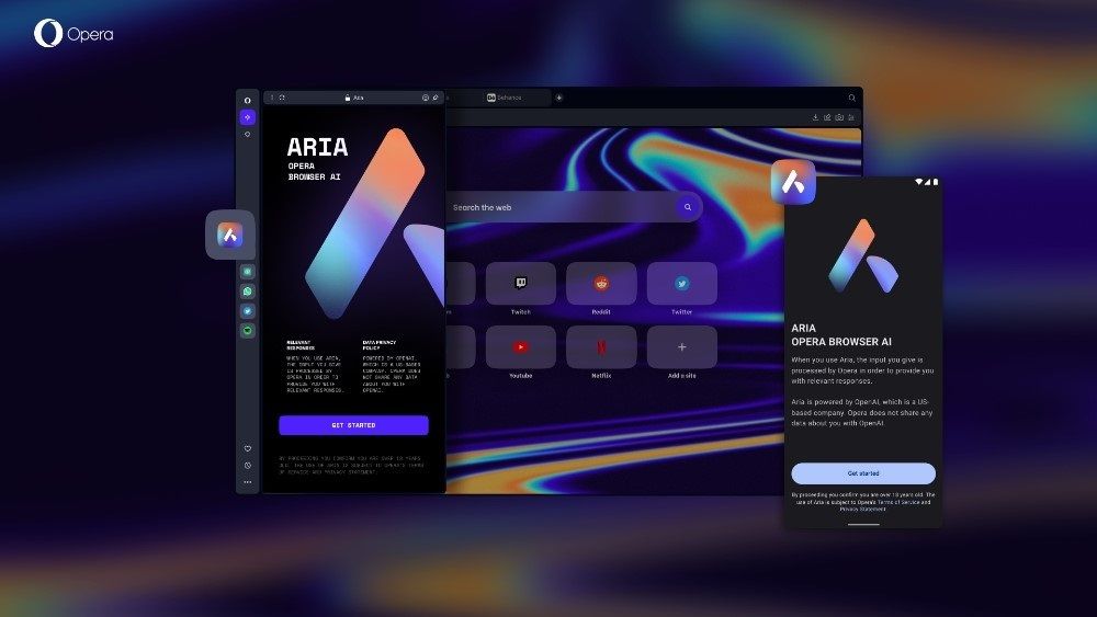 Opera presenta Aria, su servicio de IA generativa para el navegador que integra la tecnología GPT de OpenAI Navegador Ópera presenta Aria, inteligencia artificial generativa con GPT
