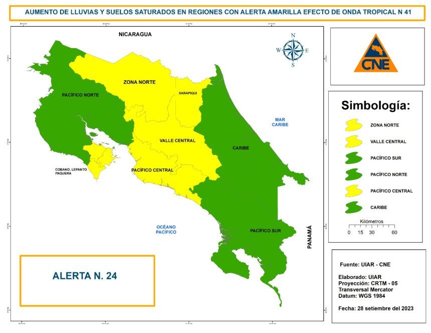 alerta amarilla por fuertes y persistentes lluvias