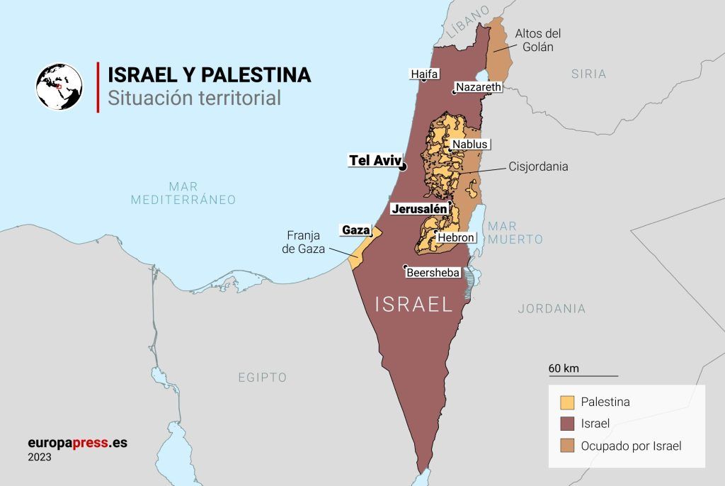 Israel Palestina mapa