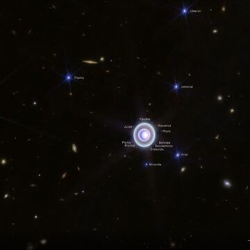 Telescopio espacial Webb retrata a Urano y 14 de sus 27 lunas como nunca antes