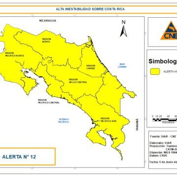 Aumento de lluvias tienen en alerta amarilla a todo el país y aumento de sismos en Tilarán podría implicar un eventual terremoto