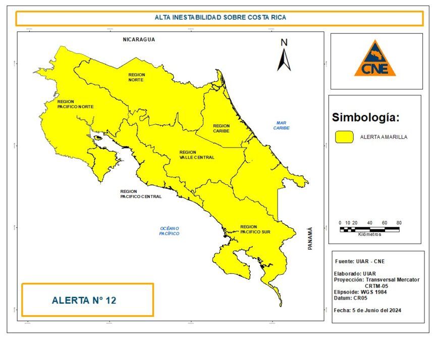 Aumento de lluvias tienen en alerta amarilla a todo el país y aumento de sismos en Tilarán podría implicar un eventual terremoto
