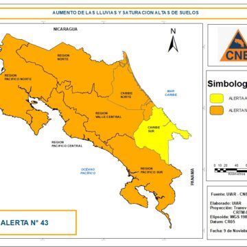 Costa Rica en alerta naranja: Cambronero y Cerro de la Muerte cerrados por deslaves; la 32 abierta por el momento