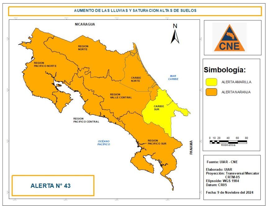 Costa Rica en alerta naranja: Cambronero y Cerro de la Muerte cerrados por deslaves; la 32 abierta por el momento