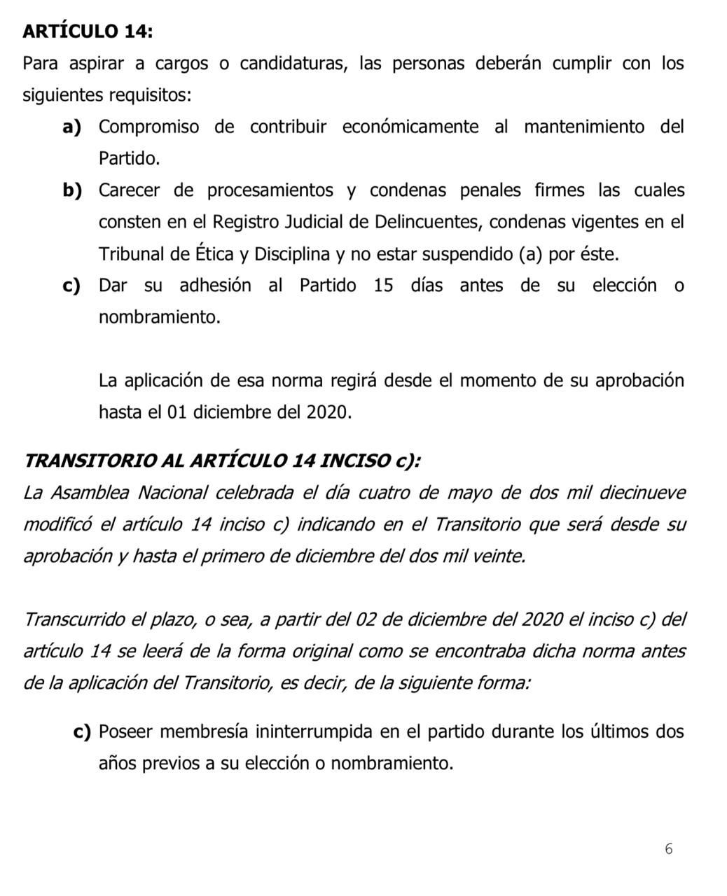 Precandidatura de Álvaro Ramos en el PLN estaría en riesgo por no cumplir requisito legal 17 Estatuto PLN Ramos