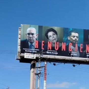 Renuncien Uruca Las vallas que respaldan la dictadura en Costa Rica: ¿Quién paga esa propaganda política chavista contra las instituciones democráticas que controlan la aplicación de las leyes?