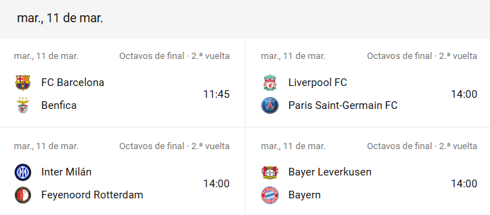 Se vienen los octavos de la Champions: aquí el calendario y otros detalles 25 CL 3