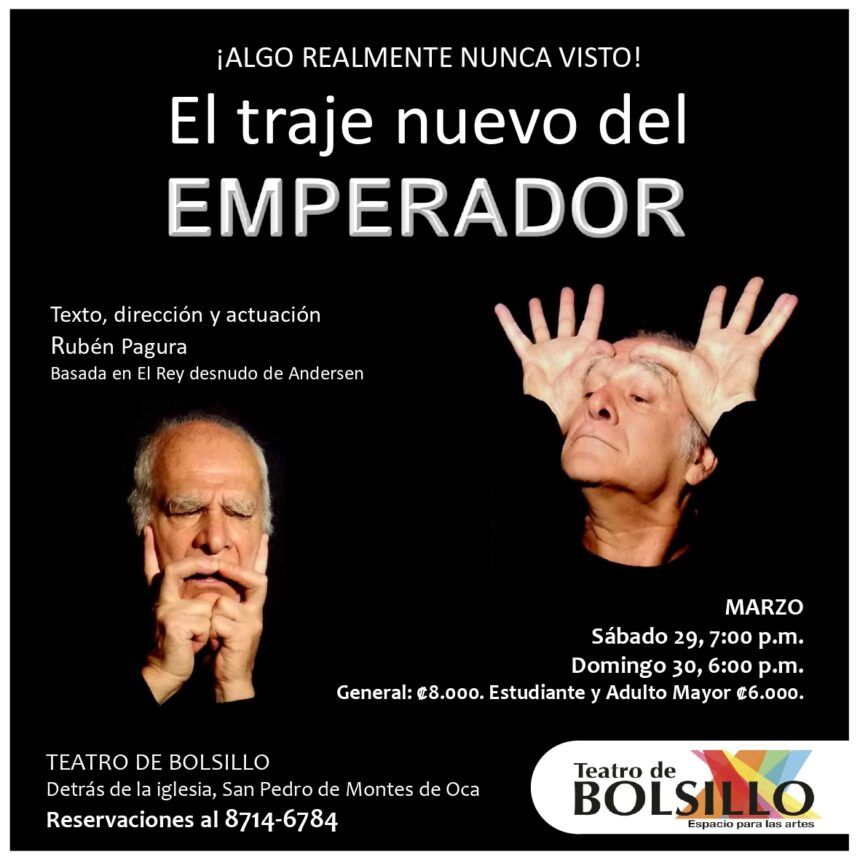 Rubén Pagura regresa a Costa Rica con dos unipersonales en el Teatro de Bolsillo