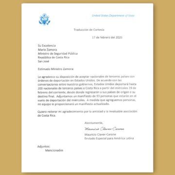 Gobierno publica notas diplomáticas sobre acuerdo para acogida de migrantes en Costa Rica: EE.UU. ofreció pagar los costos