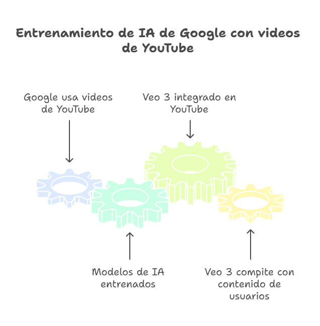 Google esta entrenando su generador de videos por IA modelos Gemini y Veo 3 usando los videos de YouTube visual selection