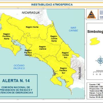 Video: CNE pone en alerta amarilla todo el territorio nacional ante llegada de lluvias y daños del fin de semana en Siquirres y otros lugares