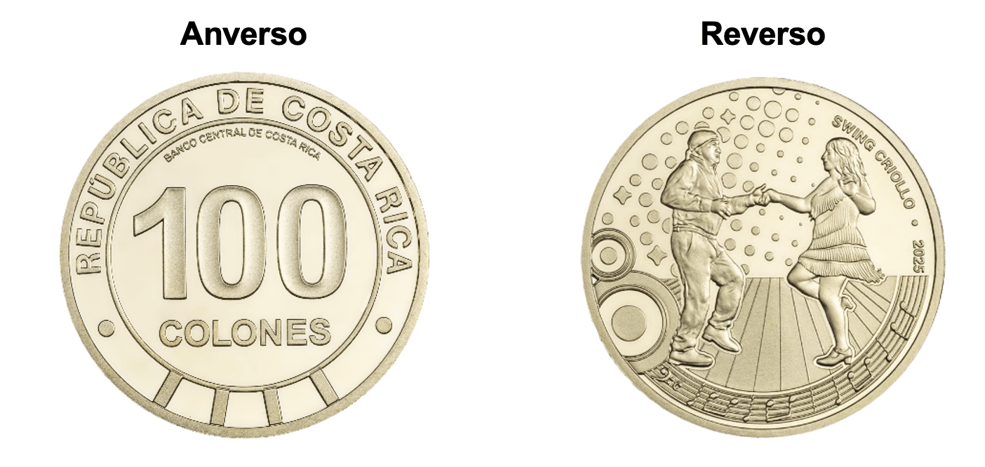 Sale a la venta moneda alusiva al swing criollo costarricense con un costo de ¢9000