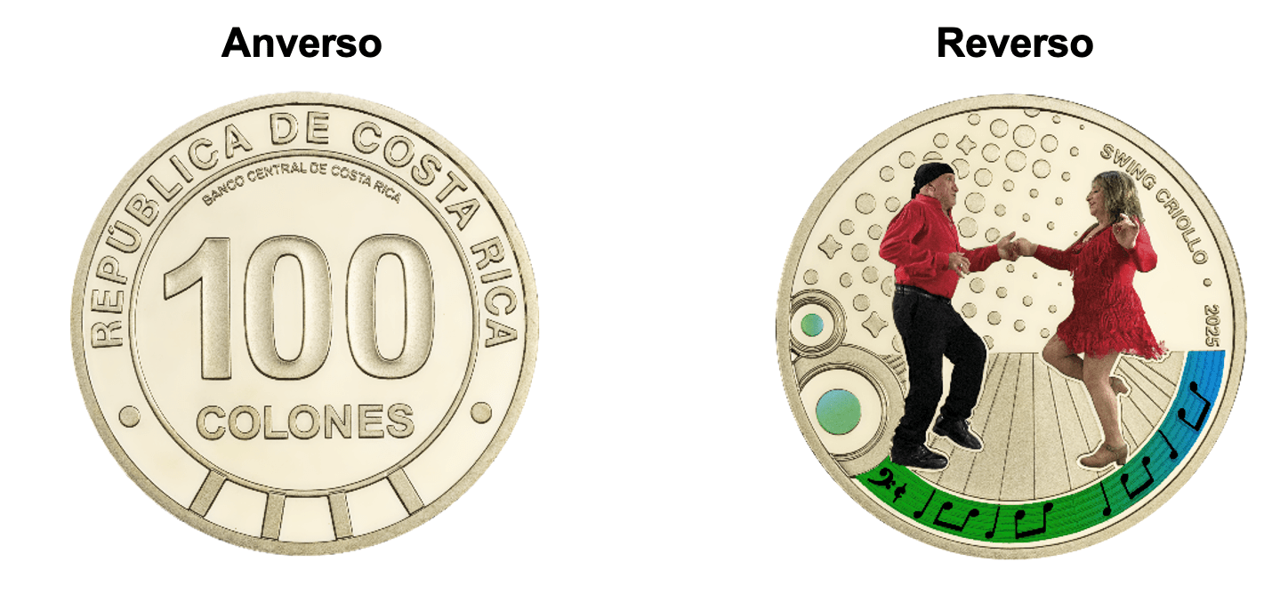 Sale a la venta moneda alusiva al swing criollo costarricense con un costo de ¢9000