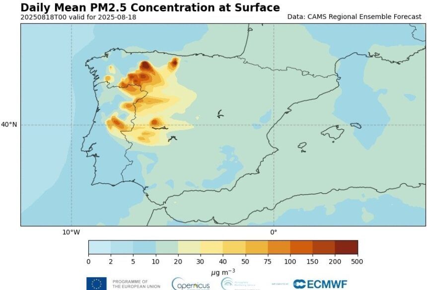 España y Portugal sufren “el megaincendio del siglo” con emisiones que rompen récords