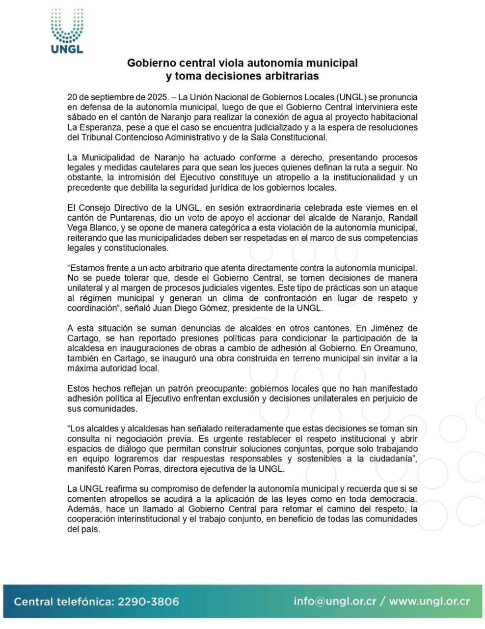 Unión de Gobiernos Locales: Actuación del Gobierno es un atropello a la autonomía municipal y debilita la seguridad jurídica 16 WhatsApp Image 2025 09 20 at 2.56.50 PM