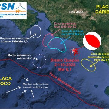 Sismo de Quepos abre una nueva ruptura entre Jacó y Quepos por movimientos de subducción