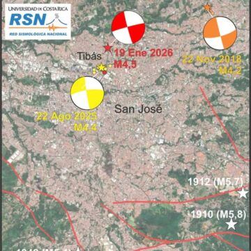 Sismo de ayer tuvo epicentro entre Tibás y San José: se relaciona con fallas desconocidas que se activaron desde agosto del año pasado