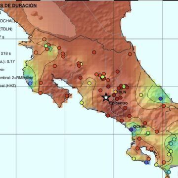 "Sismo con retumbo" de anoche llegó a magnitud local de 5.5 en Acosta pero con profundidad de 63 km (y volcán Poás tuvo 2 erupciones)