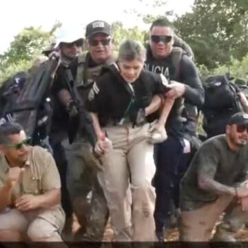 Detonación de aparente dinamita en las montañas suspende gira por Crucitas pero la presidenta Fernández aprovechó para dramatizar la situación