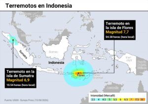 Secuencia de terremotos en Indonesia deja ya cerca de 50 muertos