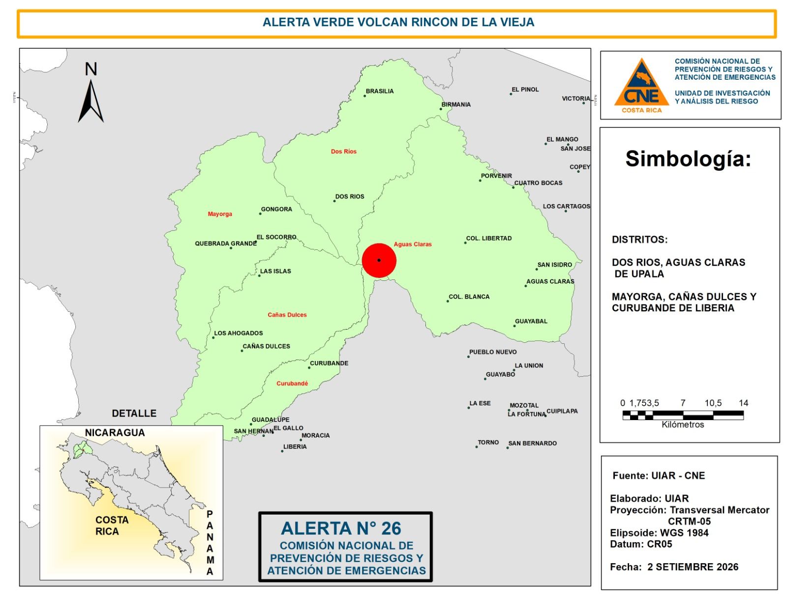 CNE declara alerta verde en los volcanes Poás y Rincón de la Vieja tras un fin de semana de intensa actividad