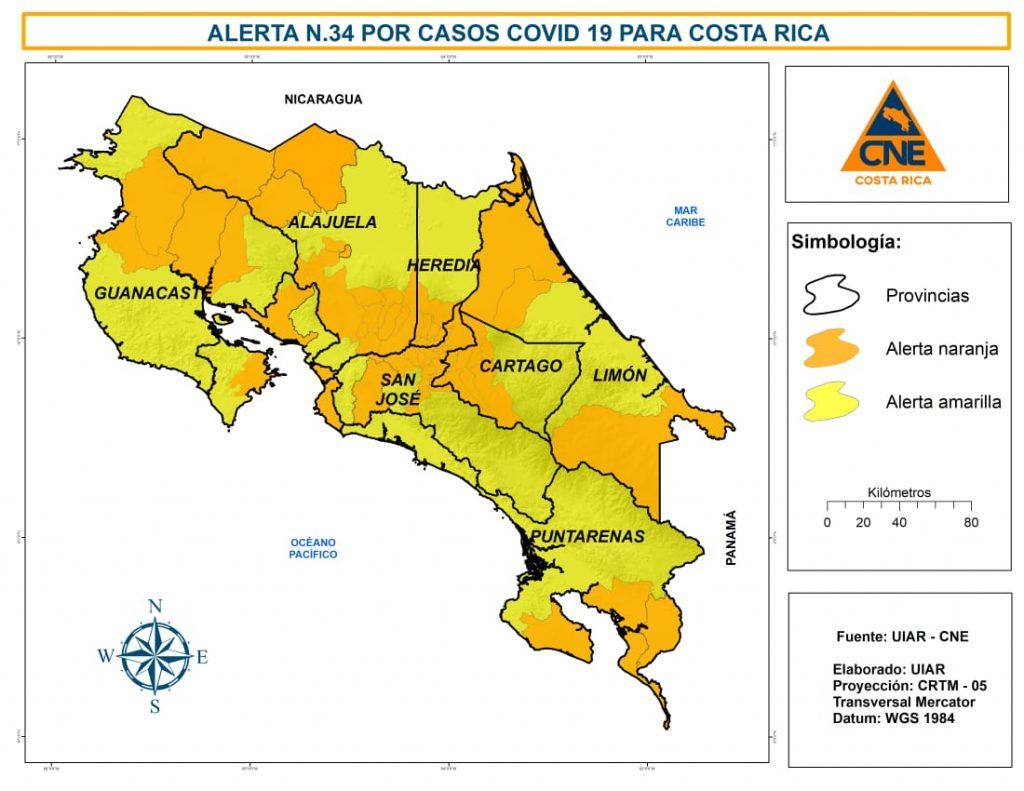alerta naranja mapa costa rica culturacr