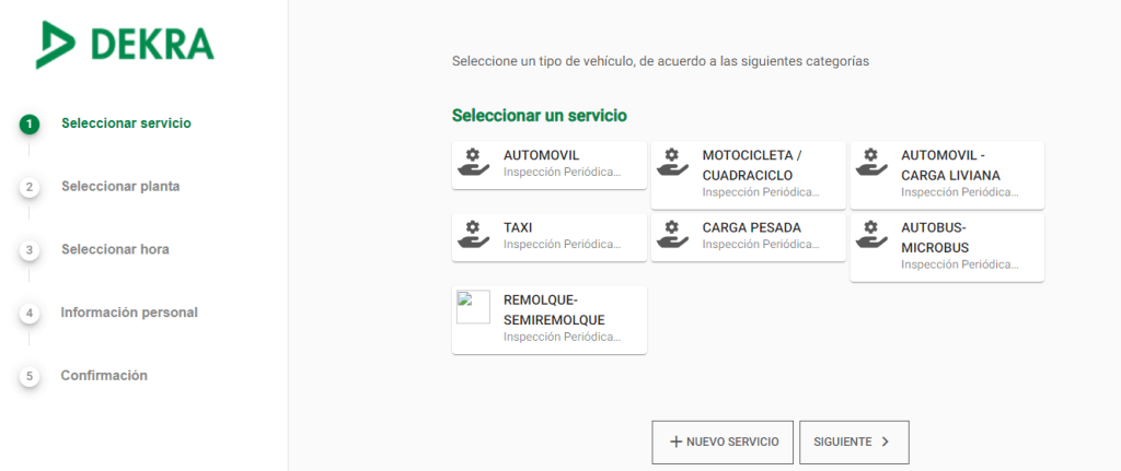 Web para sacar cita para revisión vehicular.
