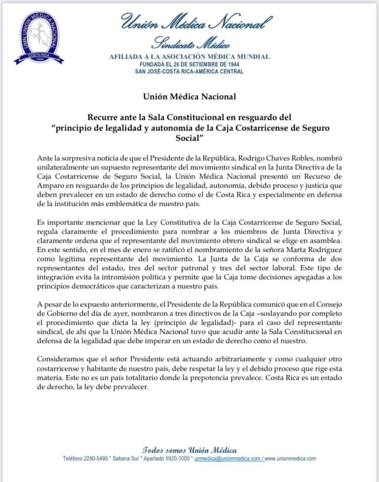 Médicos y diputados rechazan que Gobierno nombre representante de los trabajadores en la CCSS 11 El representante de los trabajadores de la CCSS.