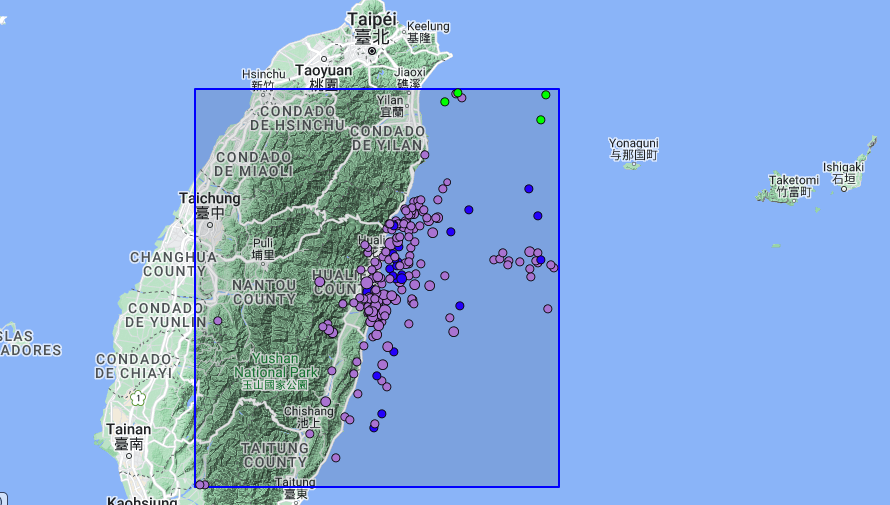 Taiwan enjambre sismico