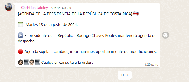 Agenda Chaves martes